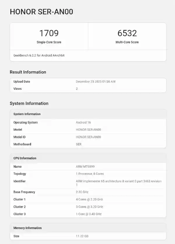 荣耀Power 2性能曝光：天玑8500 Elite加持，10080mAh电池引领续航新高度