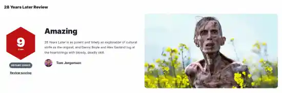 丧尸片《惊变28年》IGN 9分：故事兼具残酷与美感！