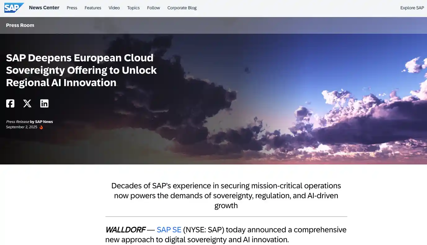 SAP豪掷200亿欧元打造AI时代数据壁垒，欧洲股王再掀科技风暴